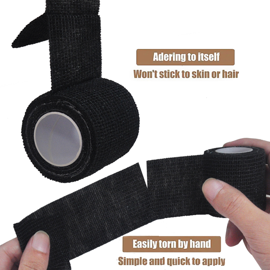指と手首を固定するための弾性スポーツ包帯、黒のガーゼ、粘着性 - Medical Tape のレビューと価格