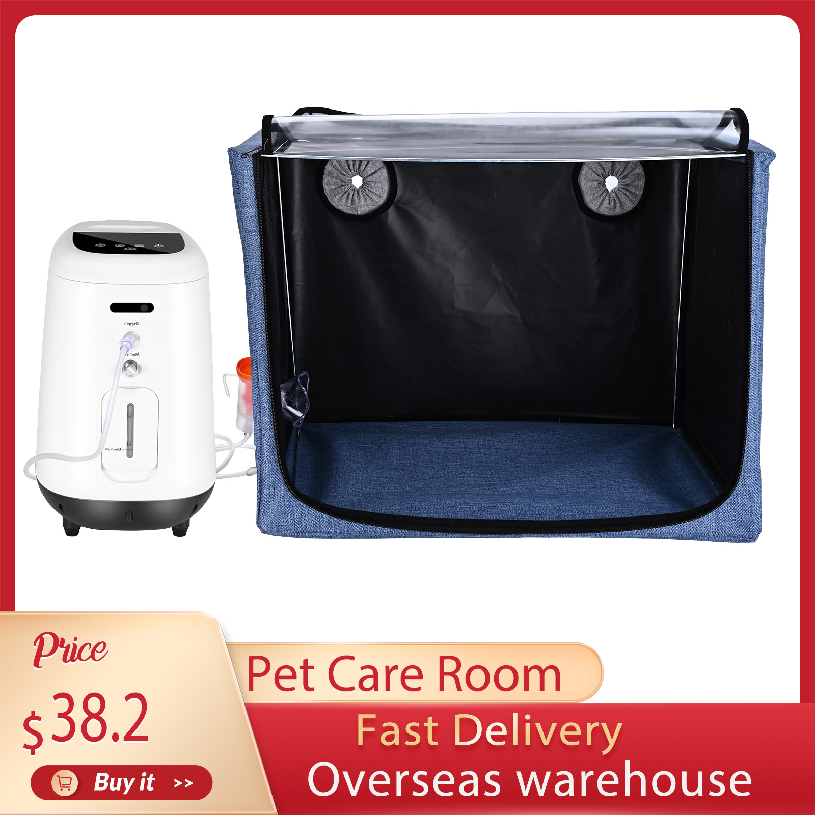 ペット用酸素ICUケージ 100L 子犬用保育器 ペット用育 - Lab Incubator のレビューと価格