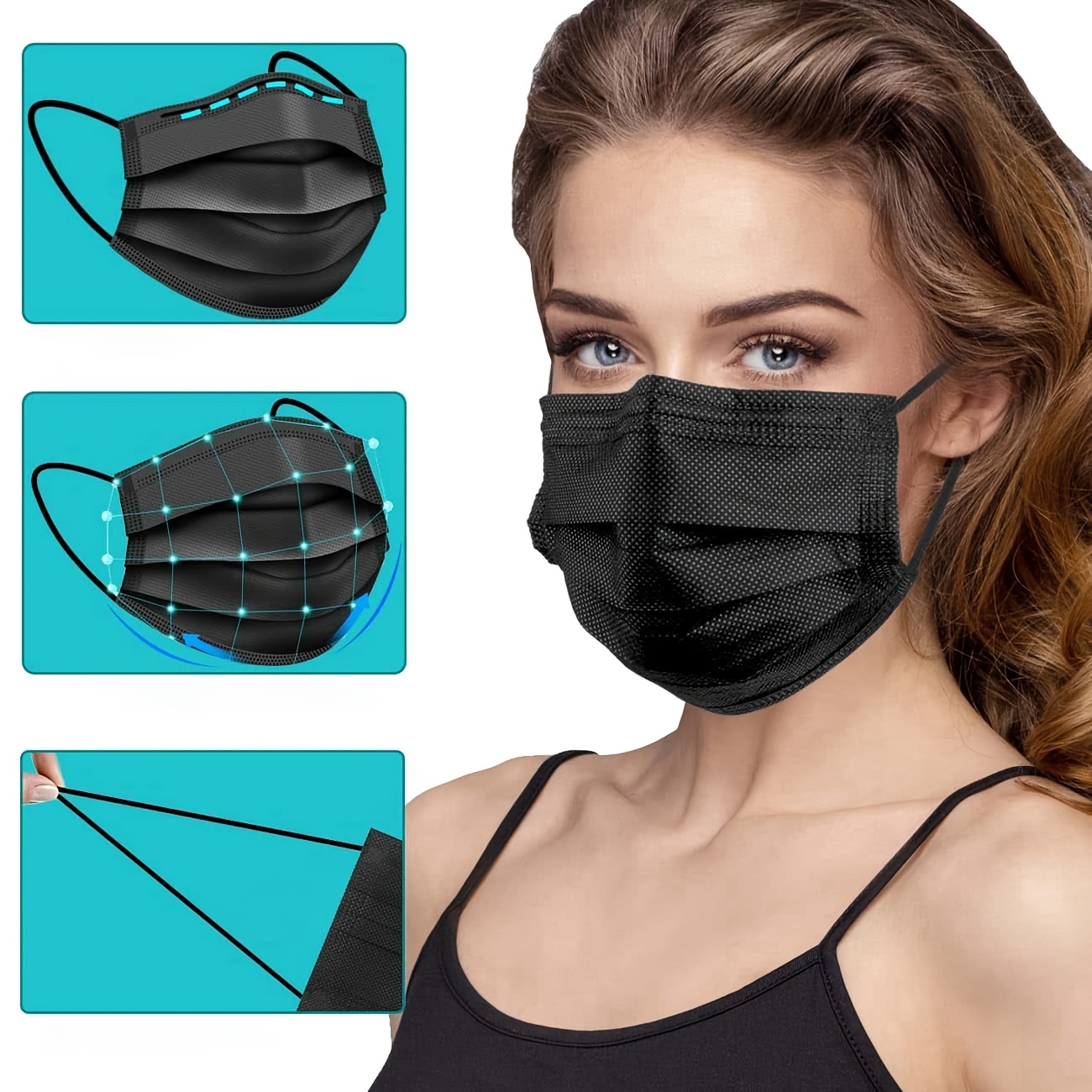 迅速な配達！ 400枚入り 厚手の黒い使い捨て保護マスク - - Surgical Mask のレビューと価格