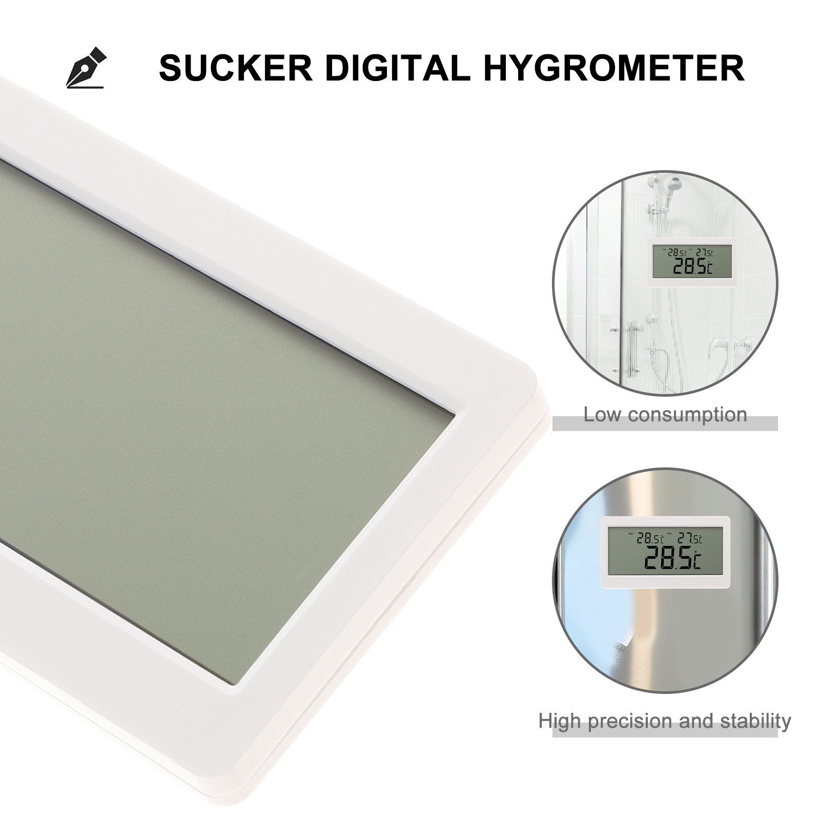 小型液晶デジタル湿度計、温度計、屋内・屋外用、吸盤式、壁掛け - Thermometer Digital のレビューと価格