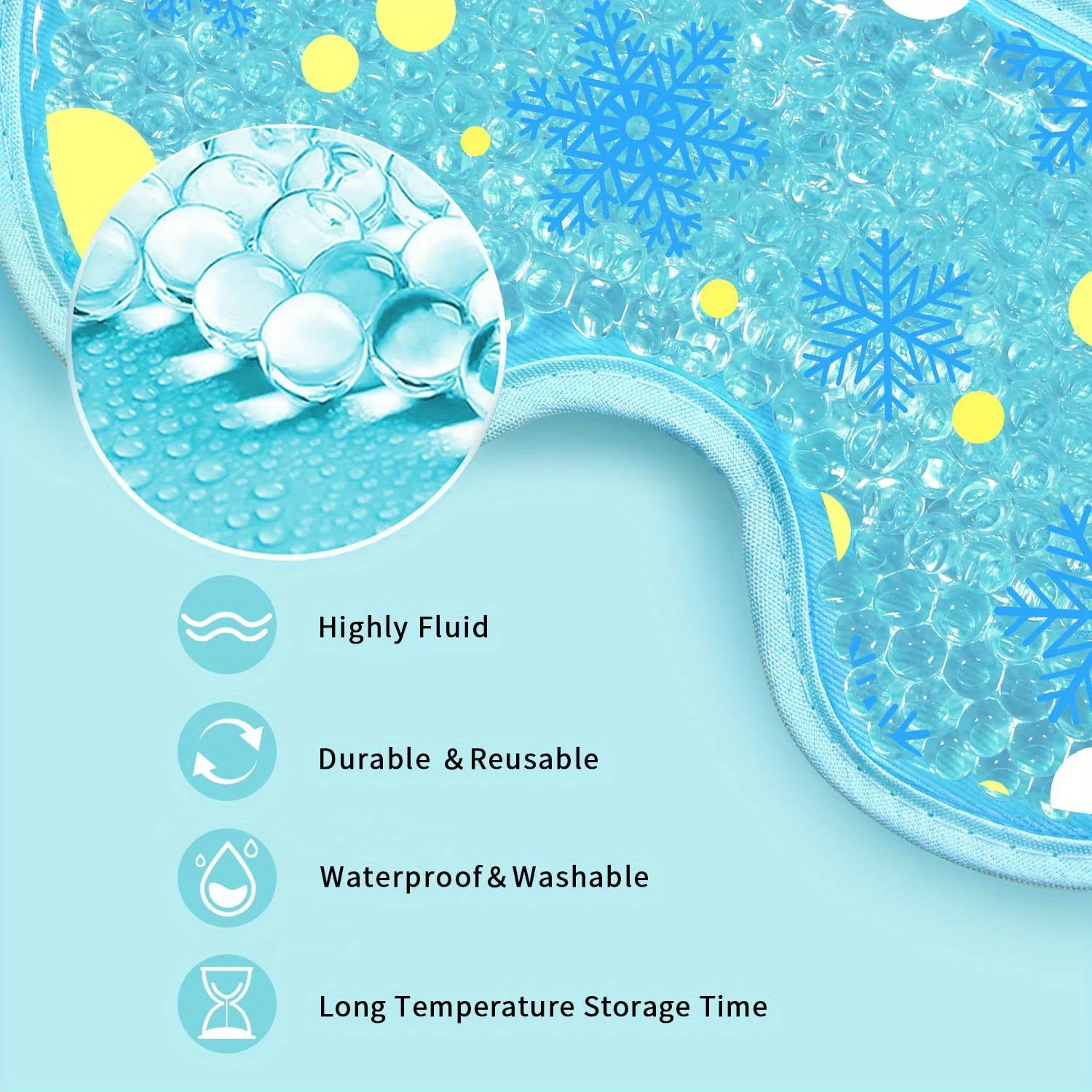 冷却アイマスク。ジェルビーズ入りで、繰り返し使用可能。冷感パ - Surgical Mask のレビューと価格